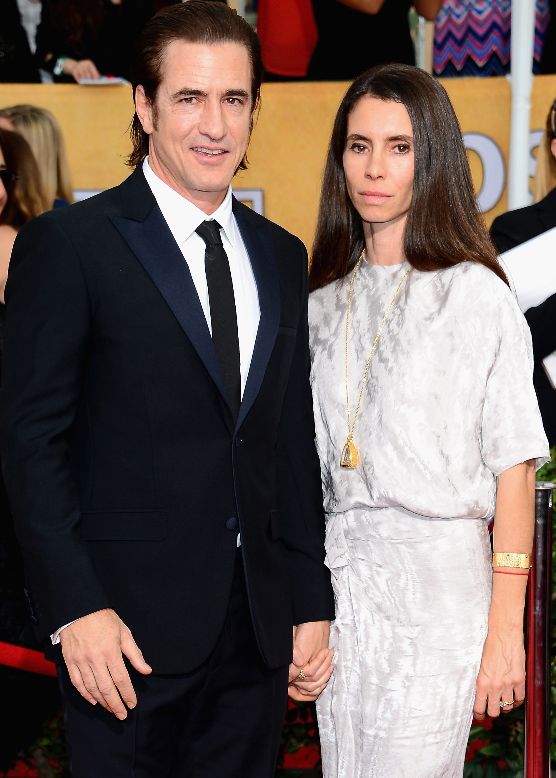 LOS ANGELES, CA - JANUARY 18: Actor Dermot Mulroney and wife Tharita Cesaroni attend the 20th Annual Screen Actors Guild Awards at The Shrine Auditorium on January 18, 2014 in Los Angeles, California. (Photo by Ethan Miller/Getty Images)