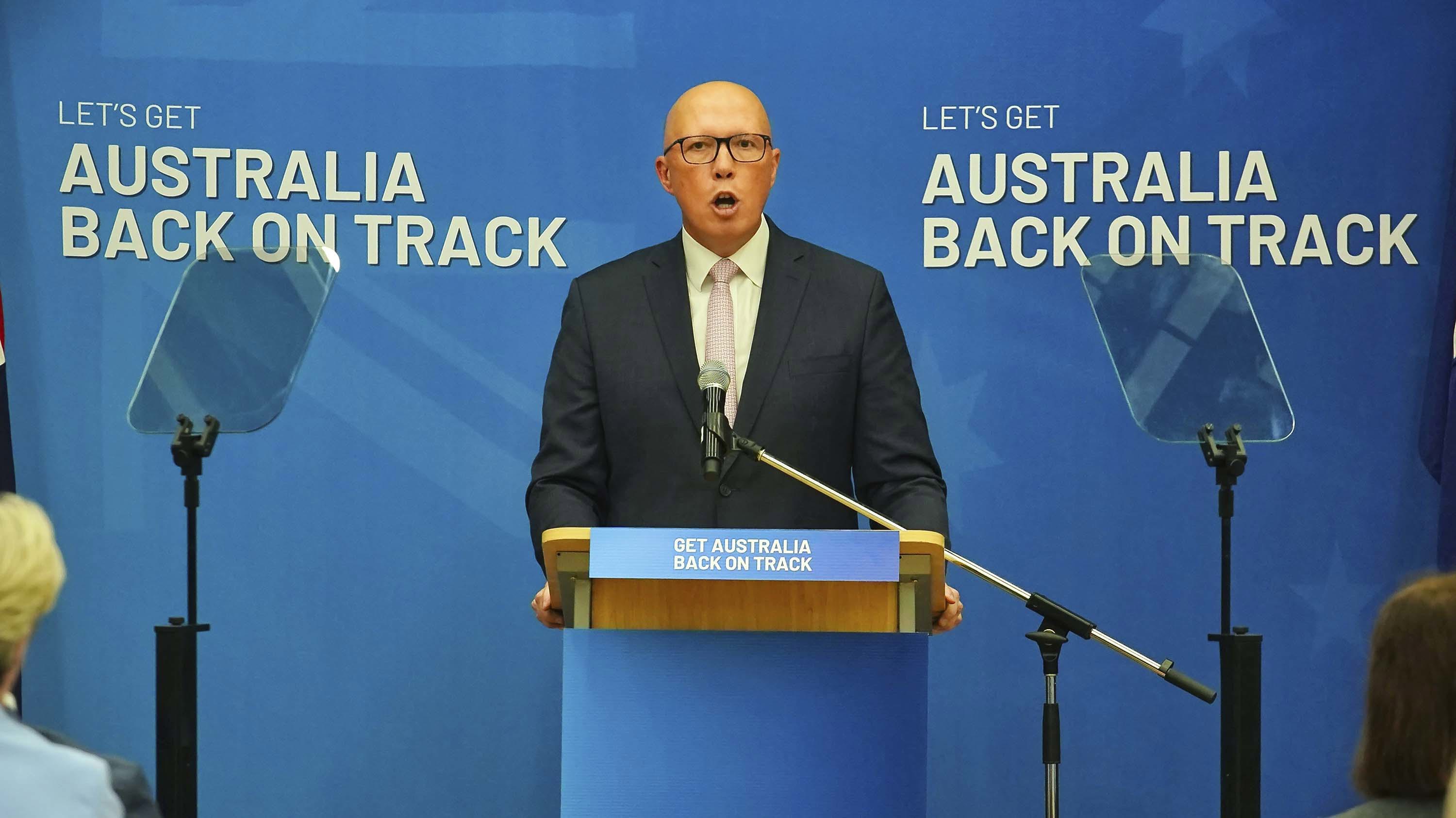 Opposition leader Peter Dutton has made his first pitch to voters in this election year with a campaign style rally in Melbourne.