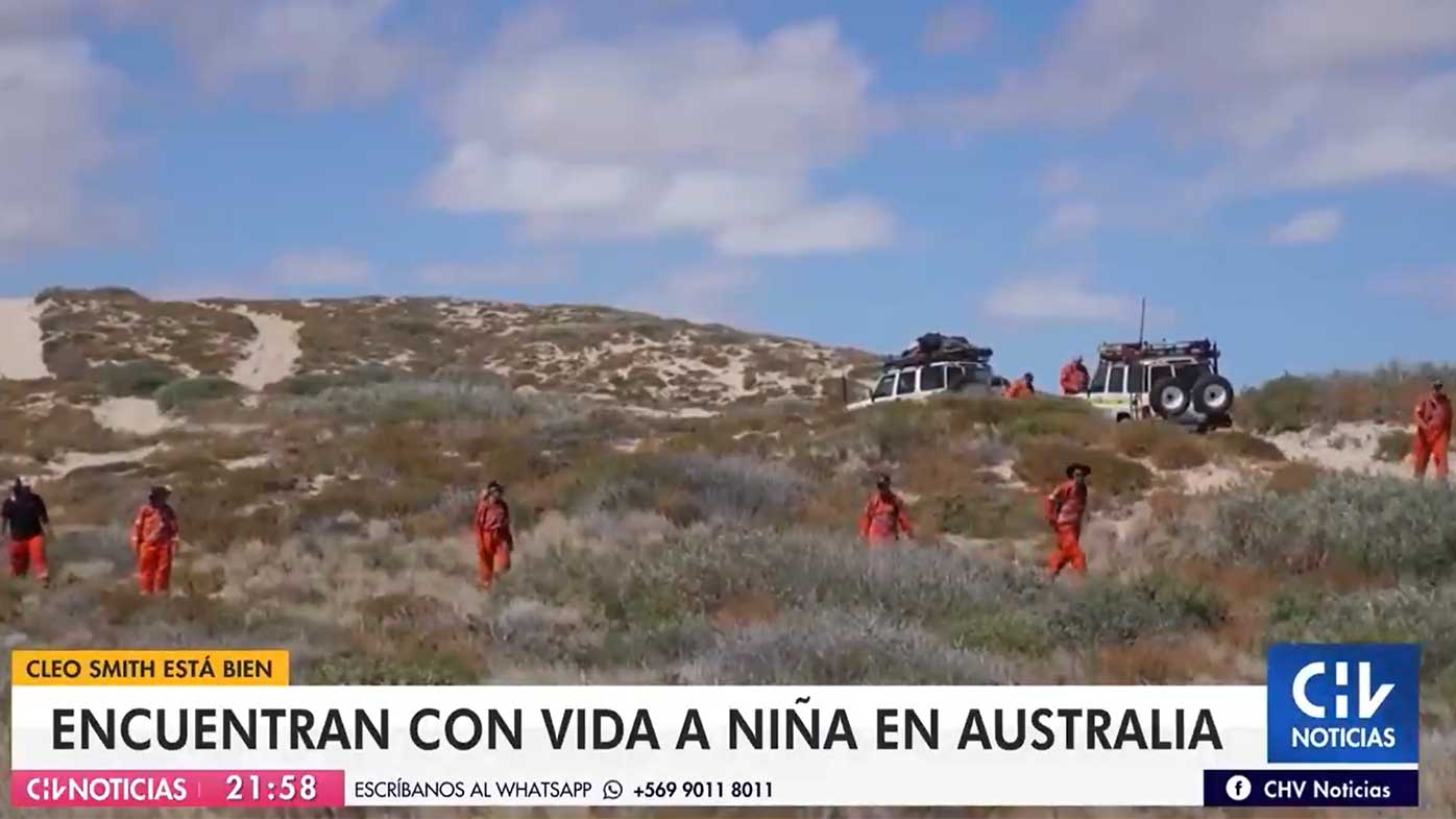 Cleo Smith's rescue was reported on television in Chile.