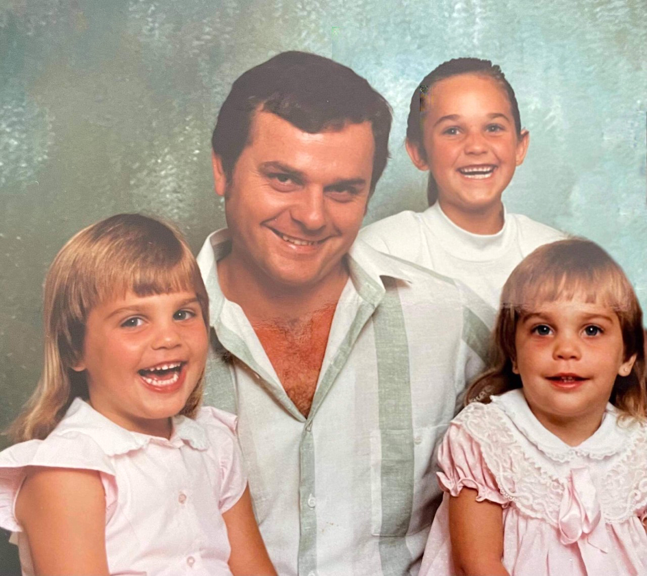 Charles Cernobori, the 59-year-old father and grandfather, pictured with his three daughters.
