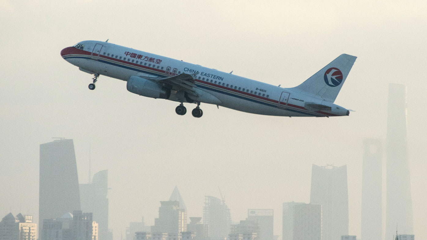 A plane from Chinese airline China Eastern departs from Hongqiaou Airport in Shanghai on February 8, 2015.
