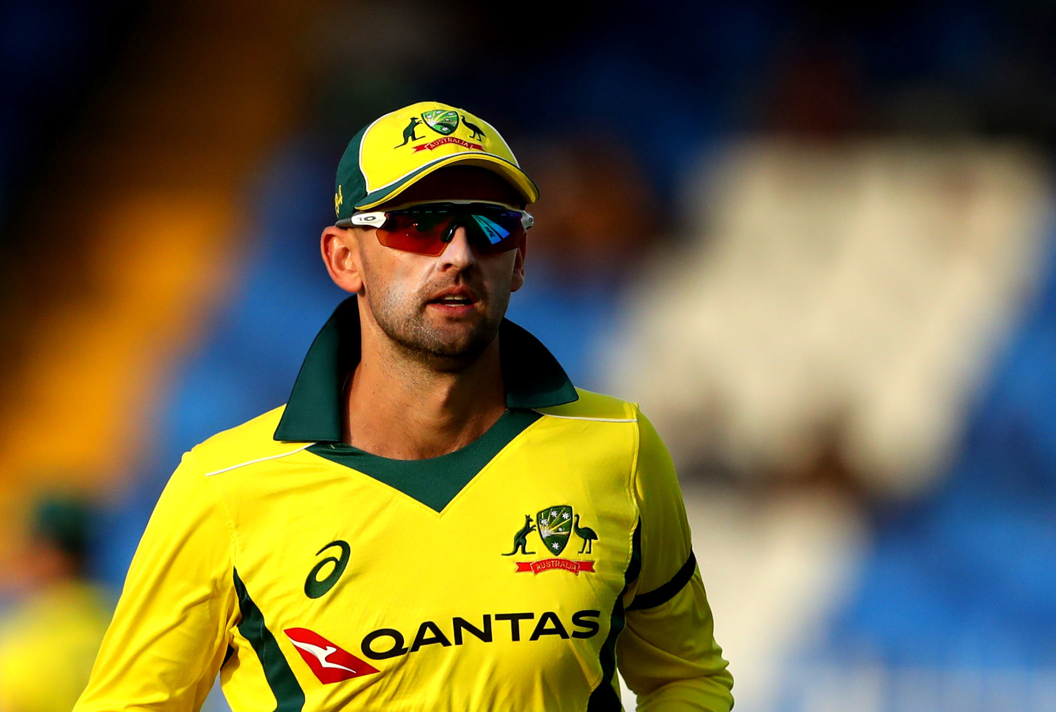 Nathan Lyon pictured in a one-day international in 2019.