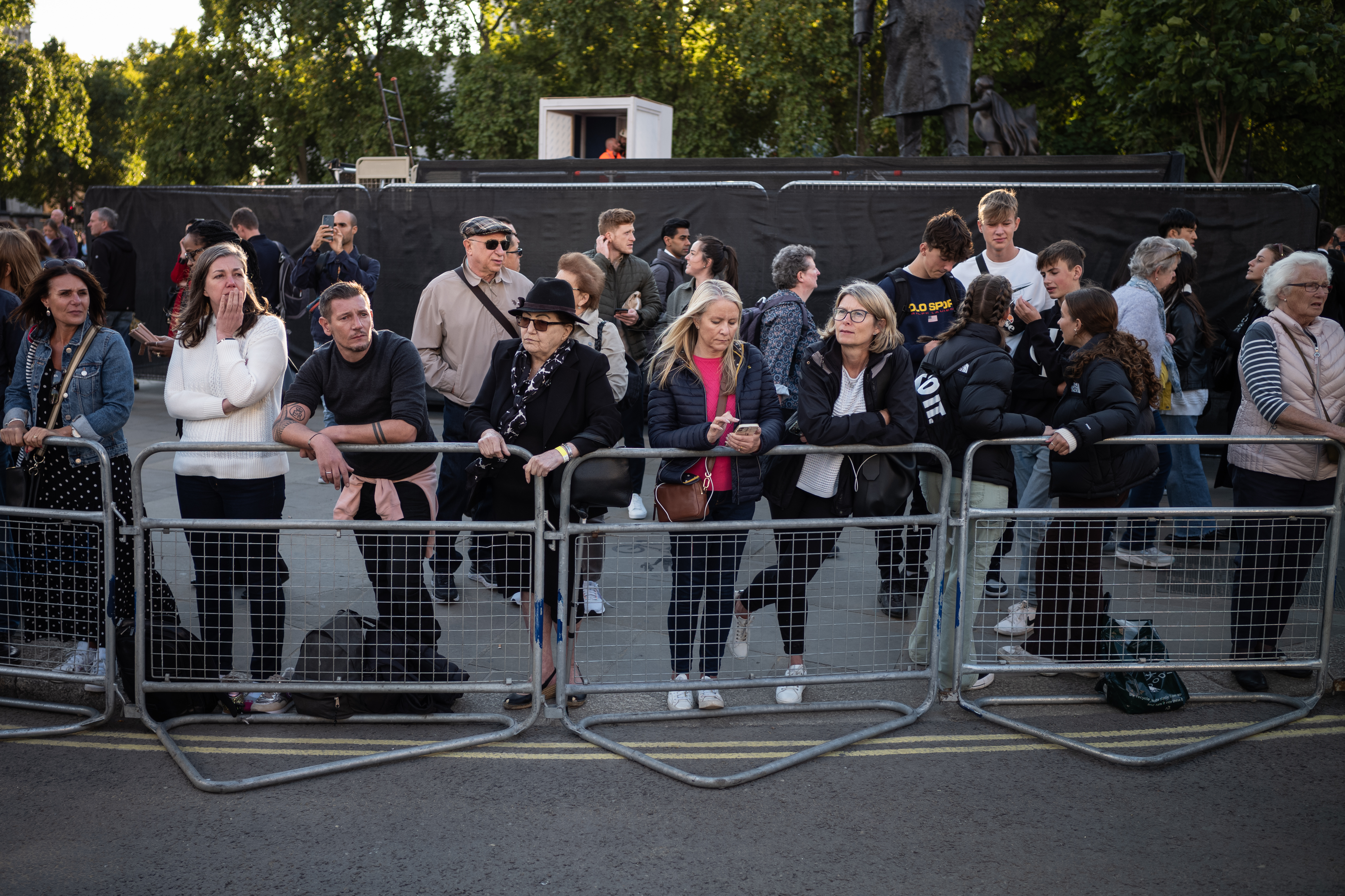 Members of the public wait to catch a glimpse of King Charles III as he attends the Vigil of the Princes as Queen Elizabeth II lies in state within Westminster Hall on September 16, 2022 in London, England. Queen Elizabeth II is lying in state at Westminster Hall until the morning of her funeral to allow members of the public to pay their last respects. Elizabeth Alexandra Mary Windsor was born in Bruton Street, Mayfair, London on 2