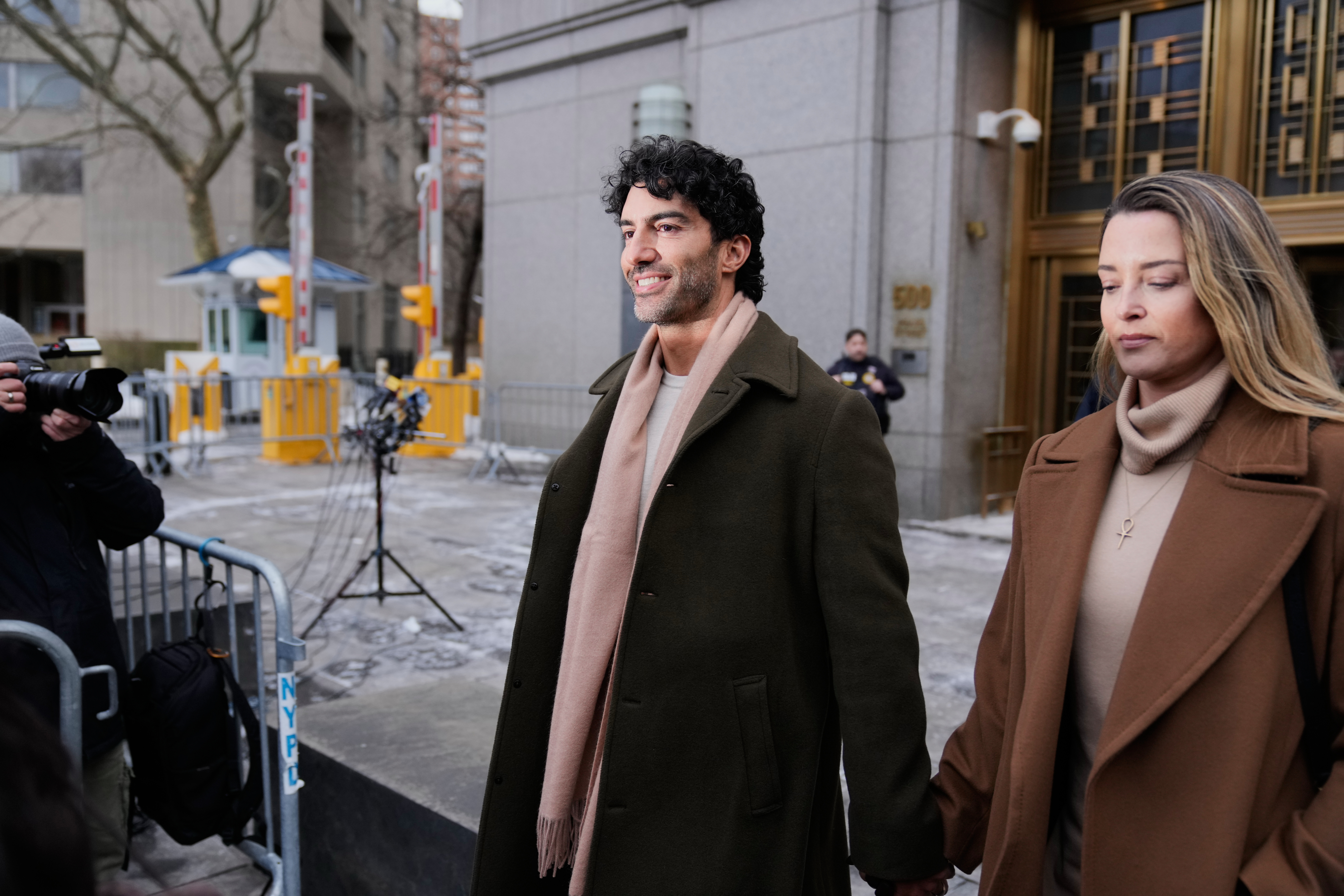 Justin Baldoni leaves a courthouse, in New York, Wednesday, Feb. 11, 2026. 