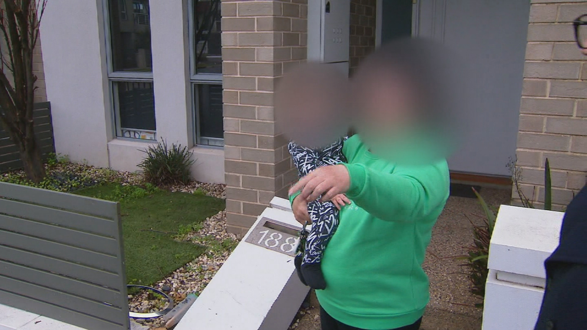 A mother has told of the moment her 10-month-old son was nearly crushed by an out-of-control car that came crashing into their front yard in Adelaide's north.The driver of Mini Cooper attempted to exit a roundabout before 8pm in Lightsview but instead bounced off a curb and swerved onto the wrong side of Eastern Parkway.
Tara, who did not wish to provide her full name, said the car made a loud noise before it came towards her home.