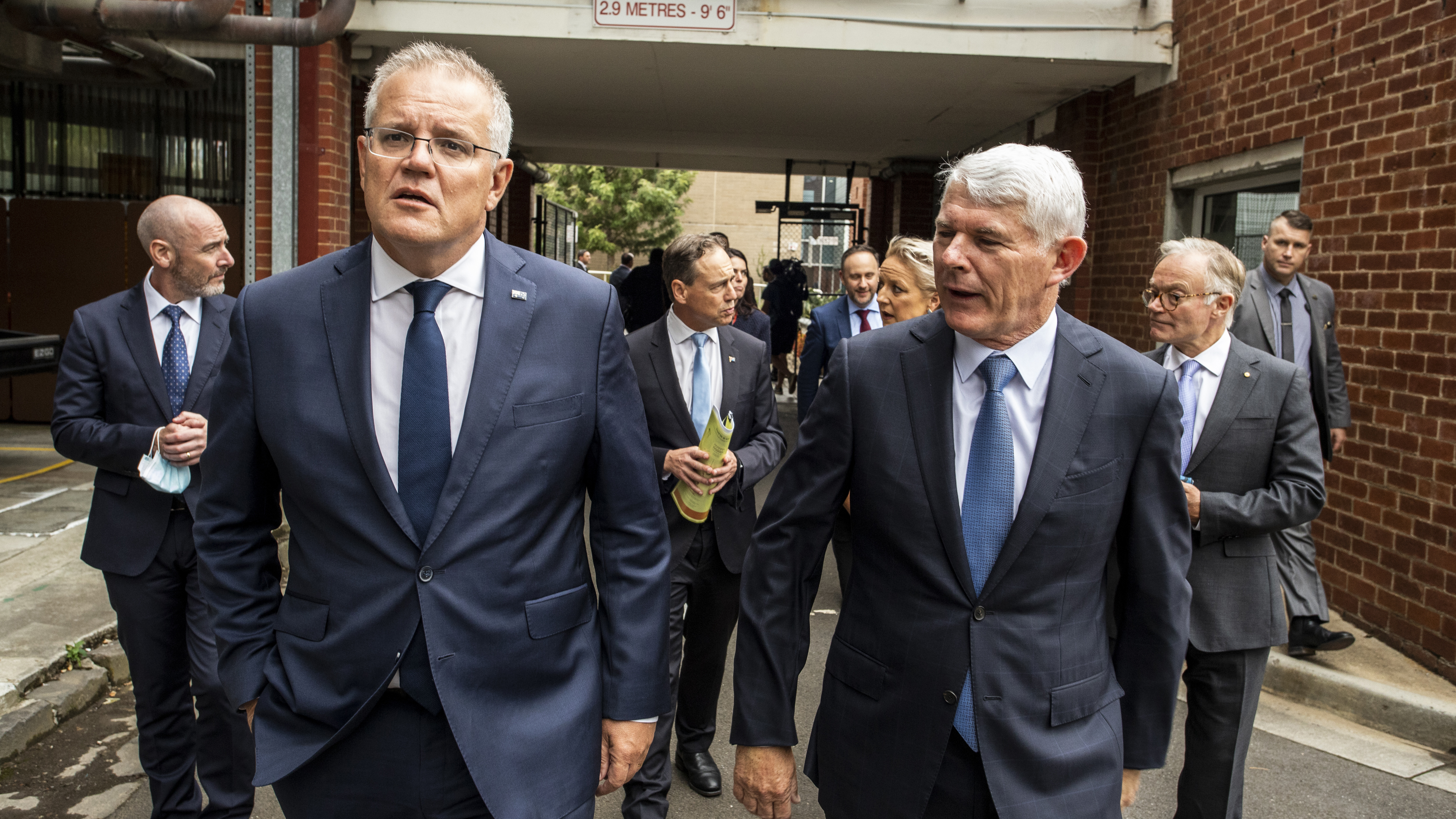 Prime Minister Scott Morrison at pharmaceutical company CSL which is manufacturing Australia's Oxford-AstraZeneca COVID-19 vaccines.