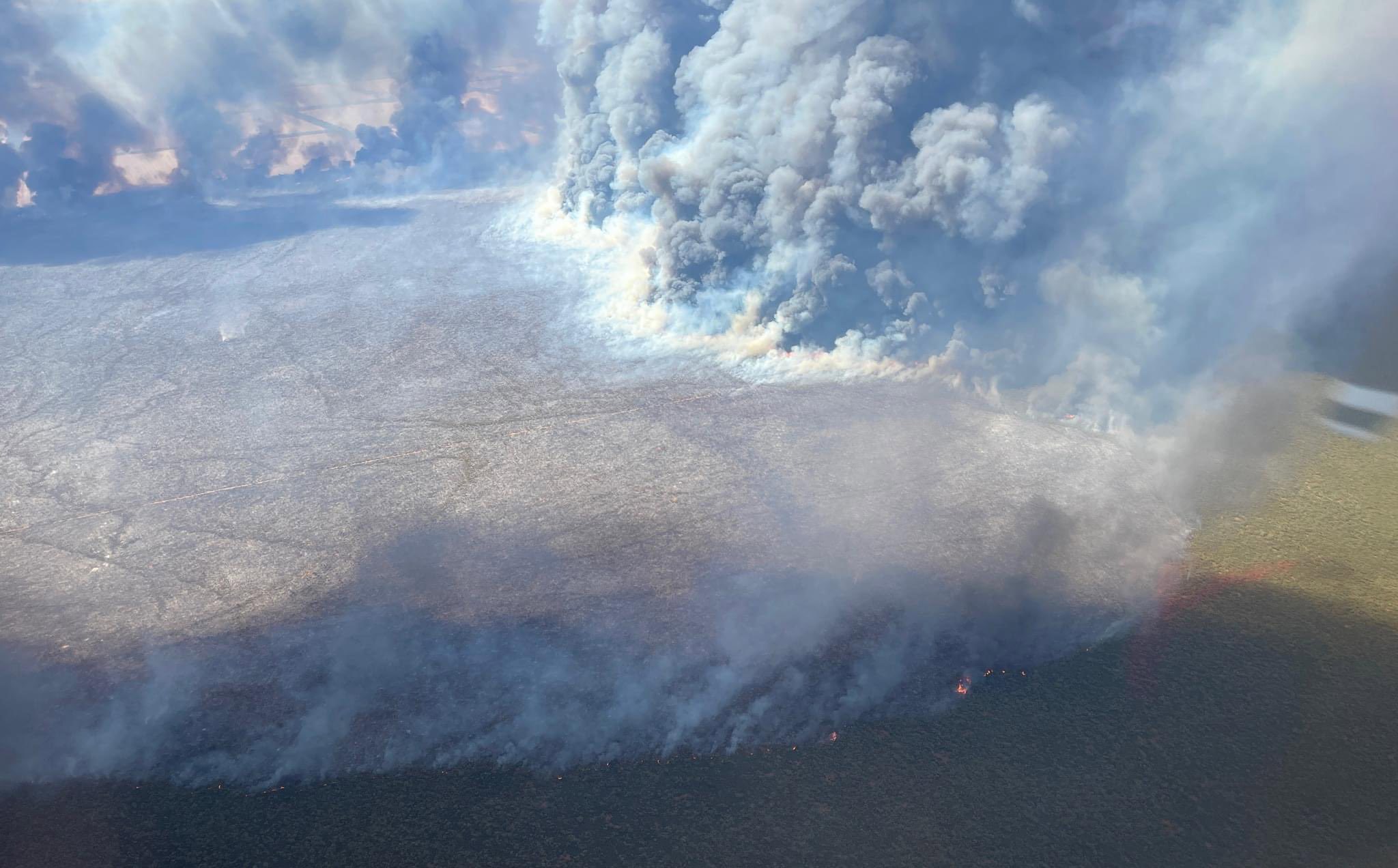 Smoke from the Yarra Station blaze, burning in the state's Far West mid March, 2023.