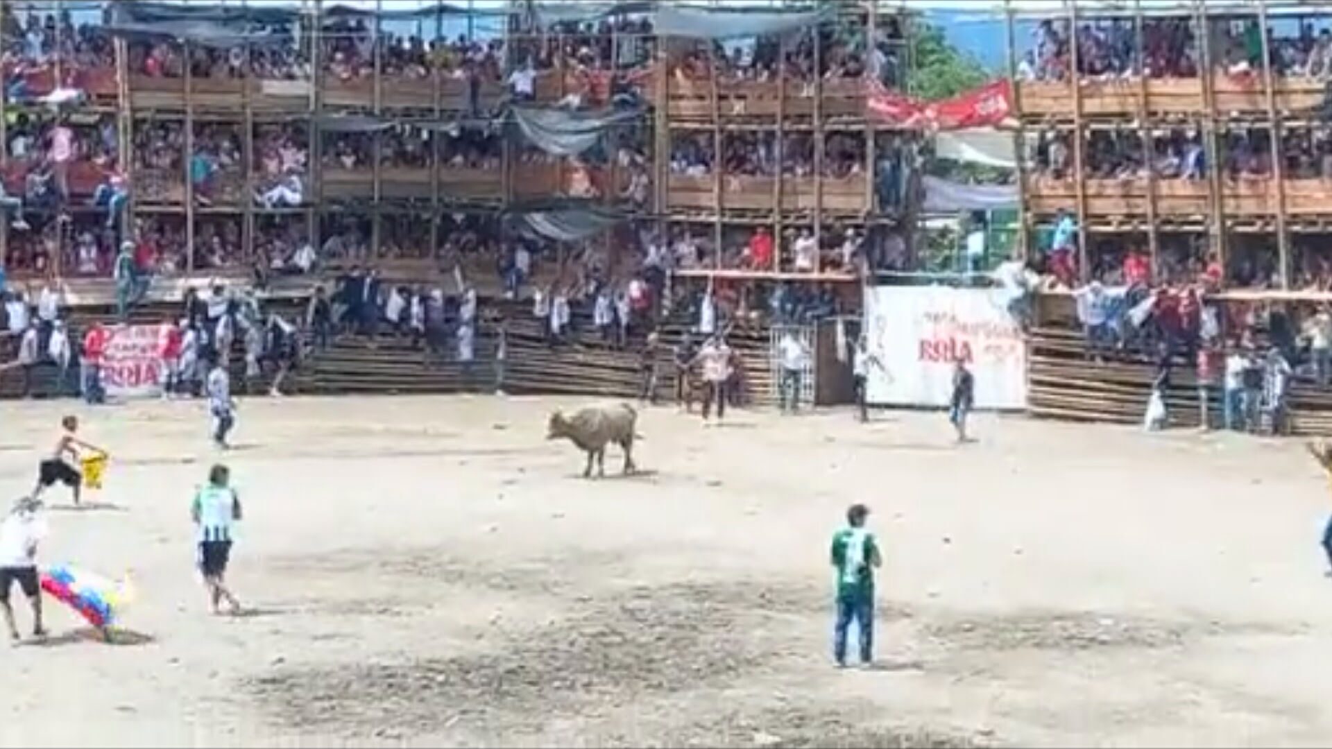 It's reported several people were in the ring with bulls when stadium stands gave way.