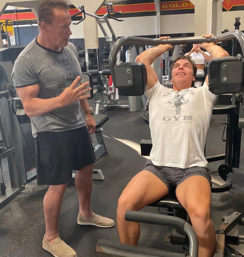 Arnold Schwarzenegger with son Joseph Baena from an Instagram post in 2019.
