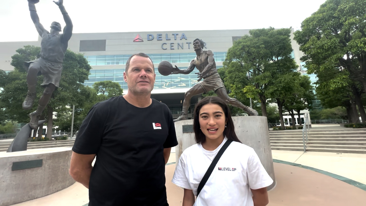 Coach Trevor Ward and prodigy Arisa Trew.