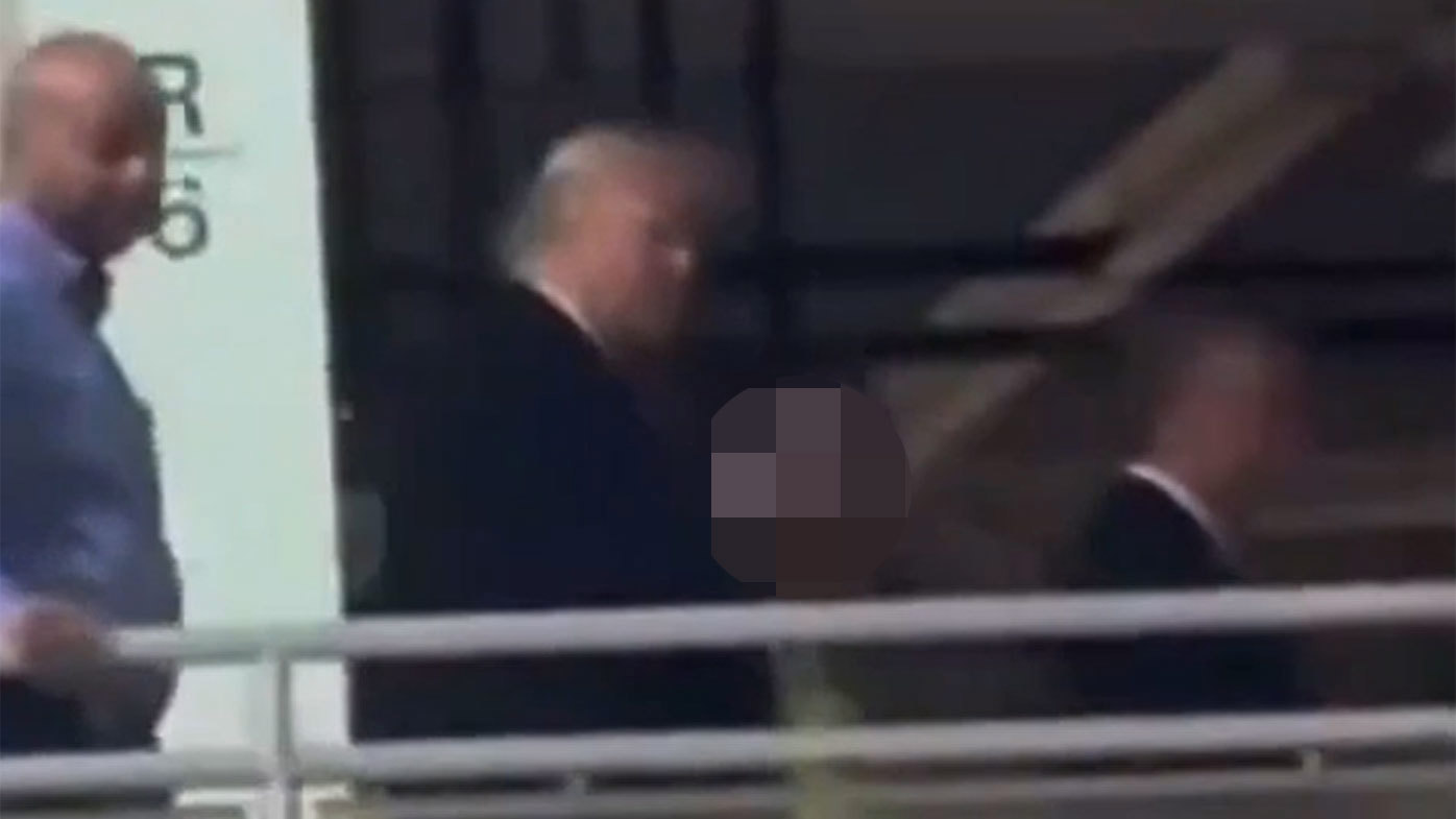 Donald Trump flashed his middle finger at the heckler.