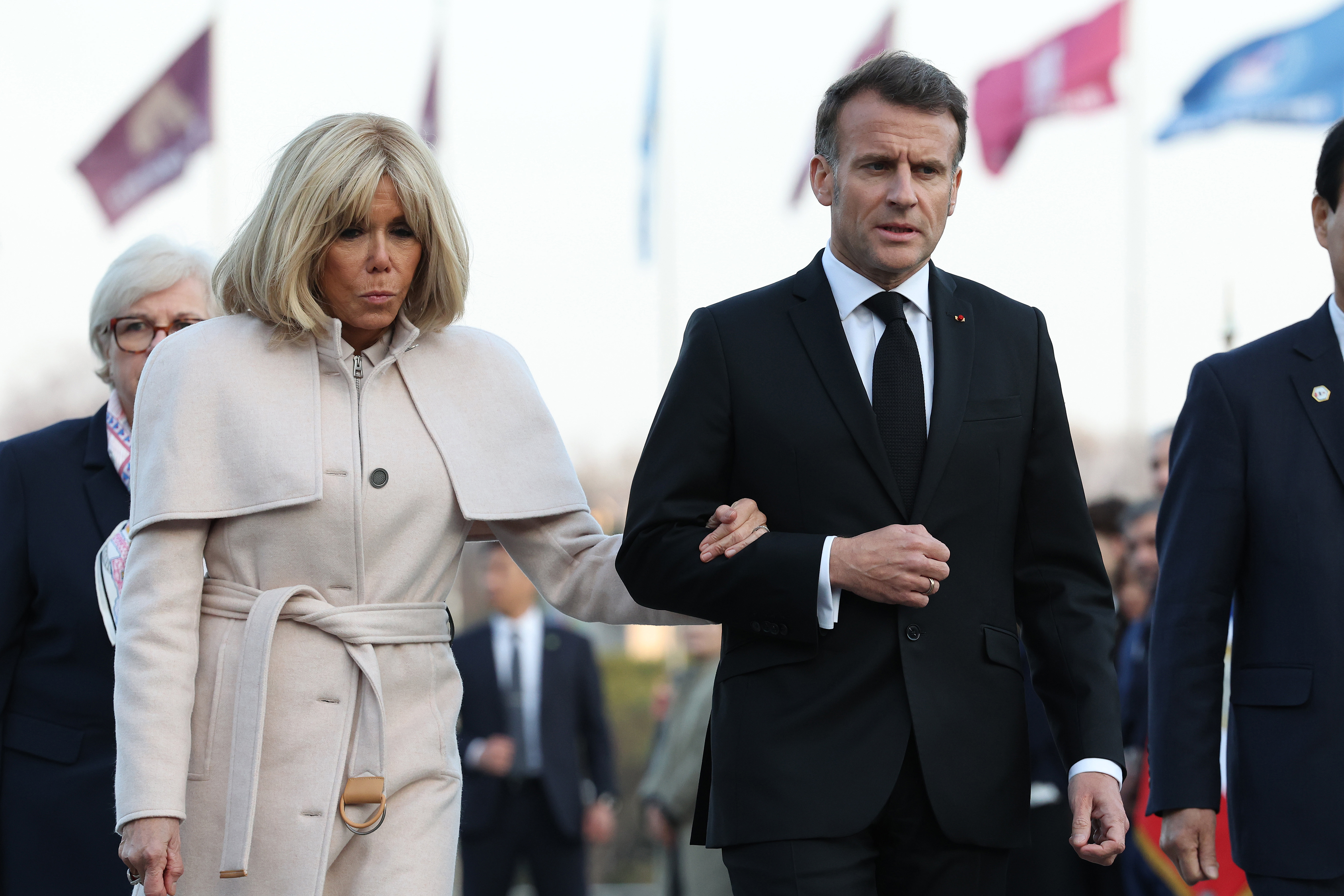 French President Emmanuel Macron and his wife Brigitte Macron