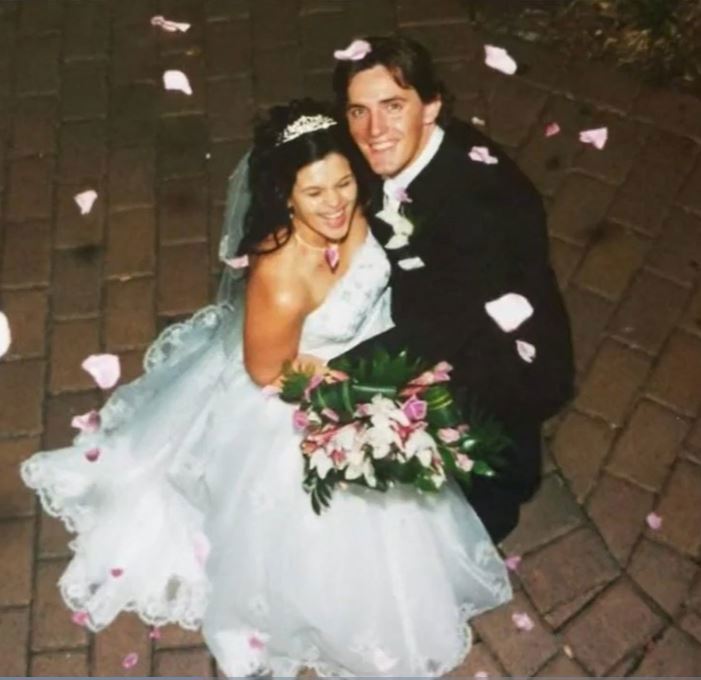 Michell and Robert Holden on their wedding day