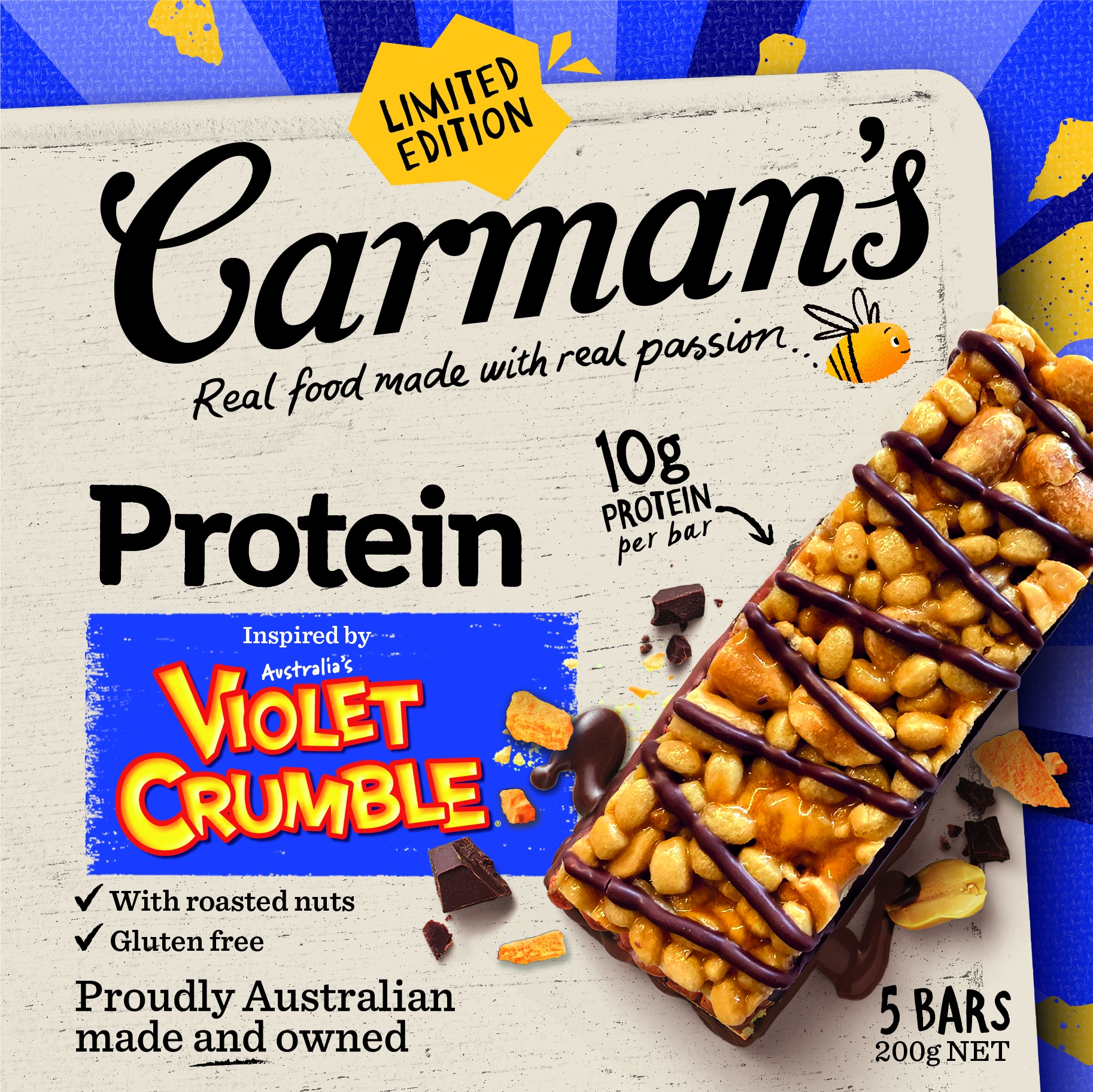 Violet Crumble protein bar