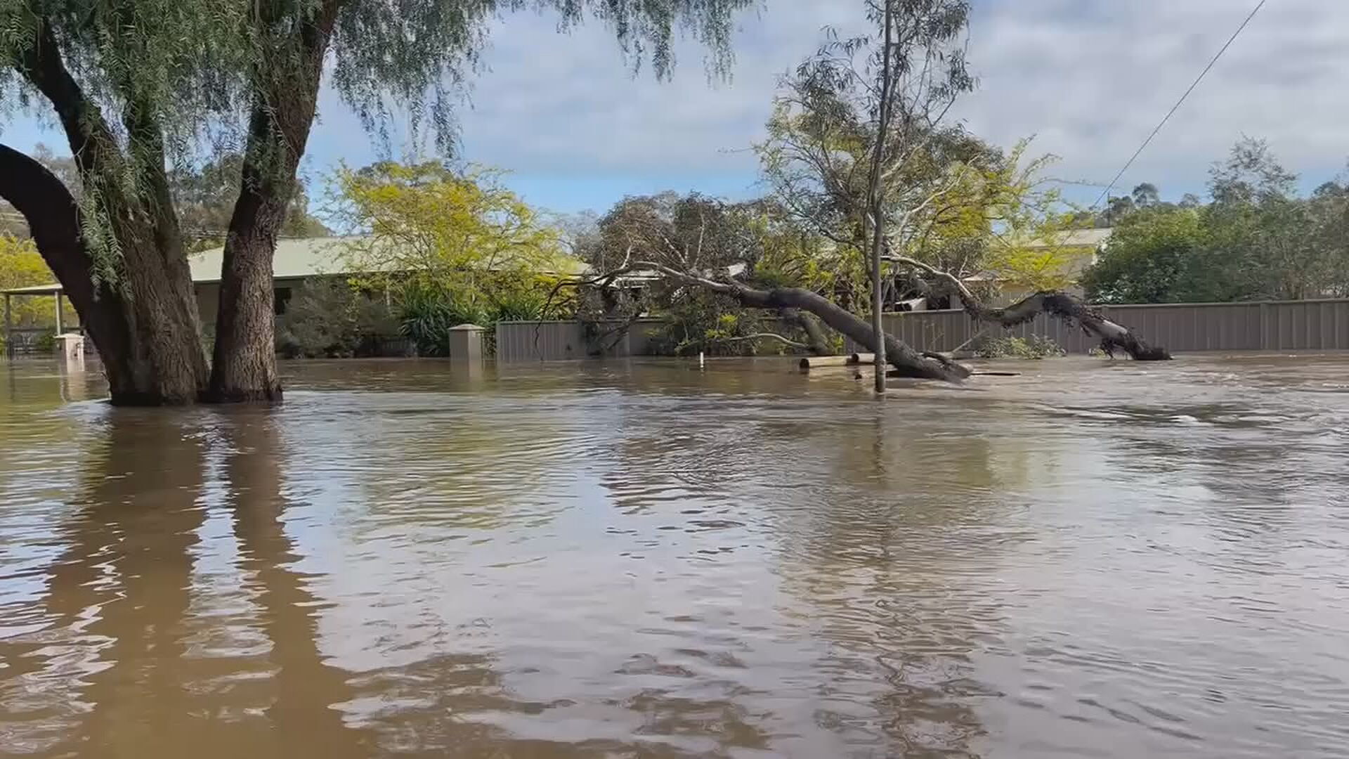 Floodwaters at Rochester in Victoria.