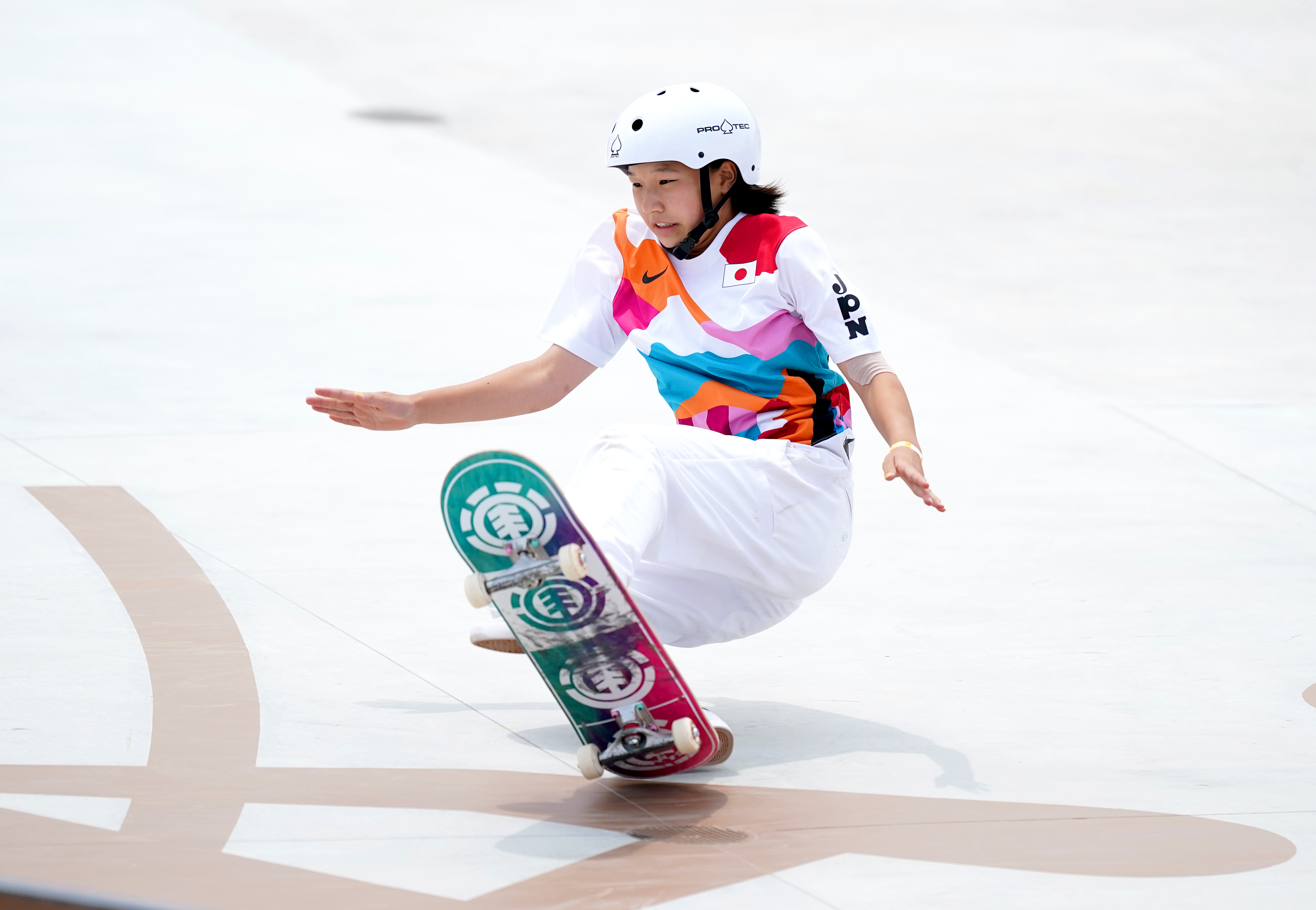 Japan's Momiji Nishiya during the women's street final in Tokyo.