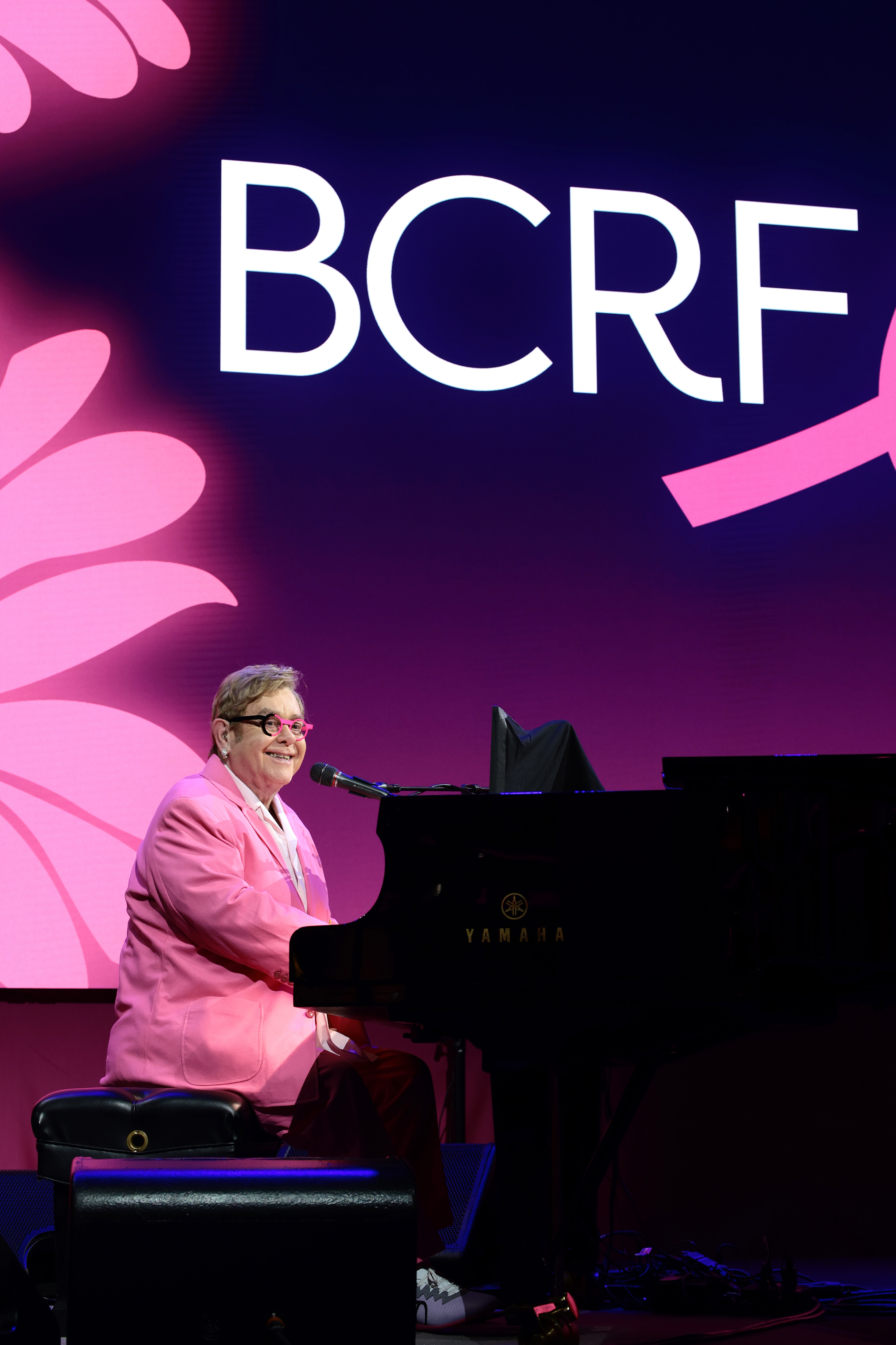 NEW YORK, NEW YORK - MAY 12: Elton John performs during the Breast Cancer Research Foundation Hot Pink Party 2026 at The Glasshouse on May 12, 2026 in New York City.  (Photo by Dimitrios Kambouris/Getty Images for BCRF)