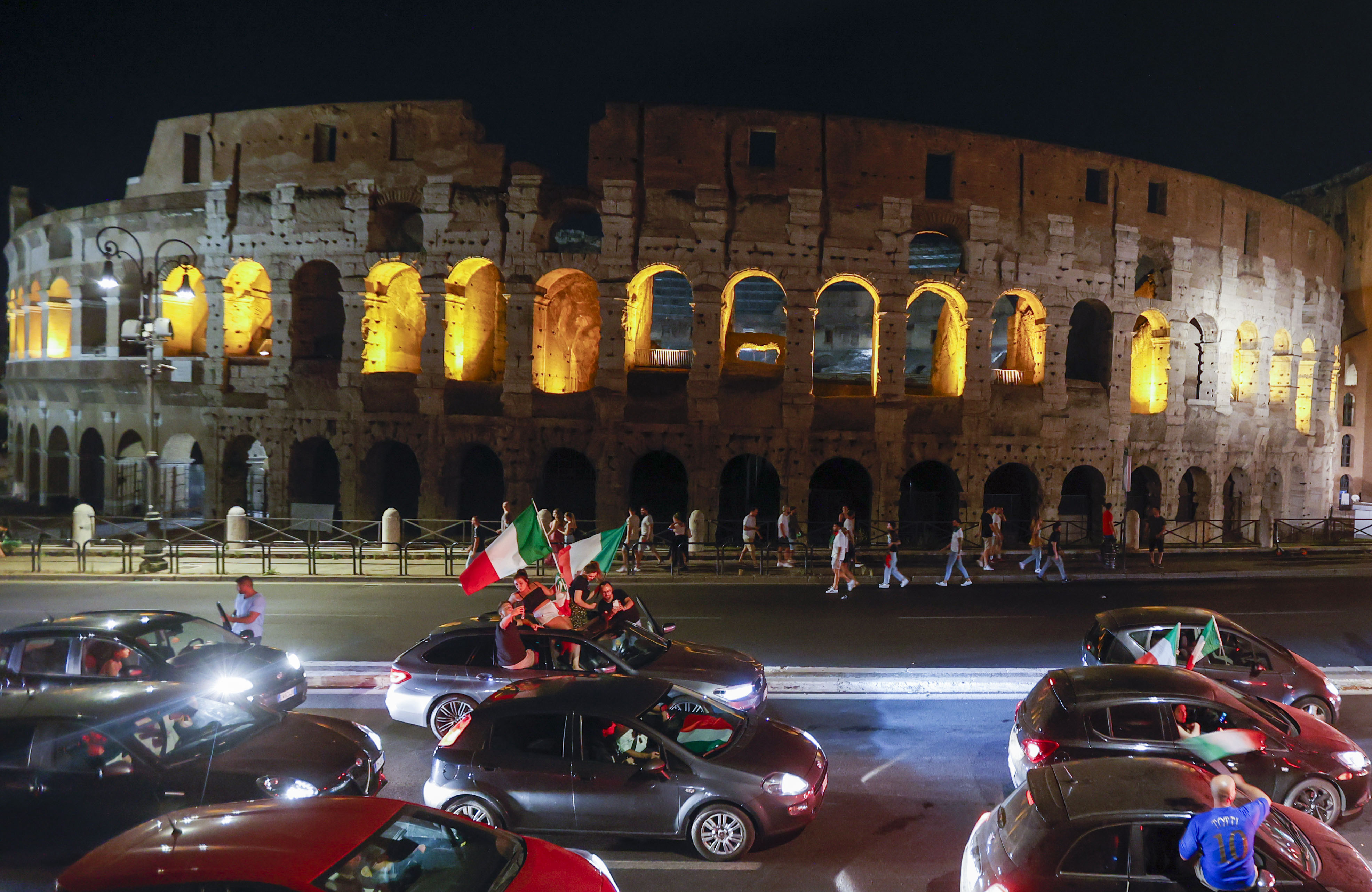 Ancient Colosseum in Rome, Monday, July 12, 2021. 