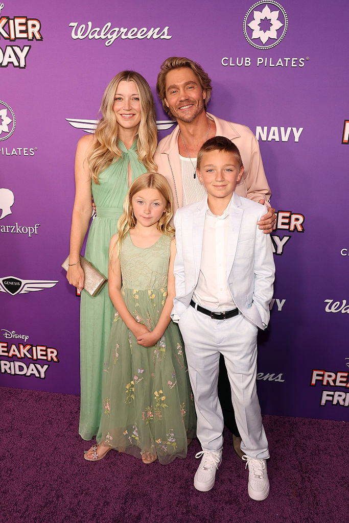 LOS ANGELES, CALIFORNIA - JULY 22: (Top L-R) Sarah Roemer and Chad Michael Murray with family attend the Freakier Friday Los Angeles Premiere at El Capitan Theatre in Los Angeles, California on July 22, 2025. (Photo by Jesse Grant/Getty Images for Disney)