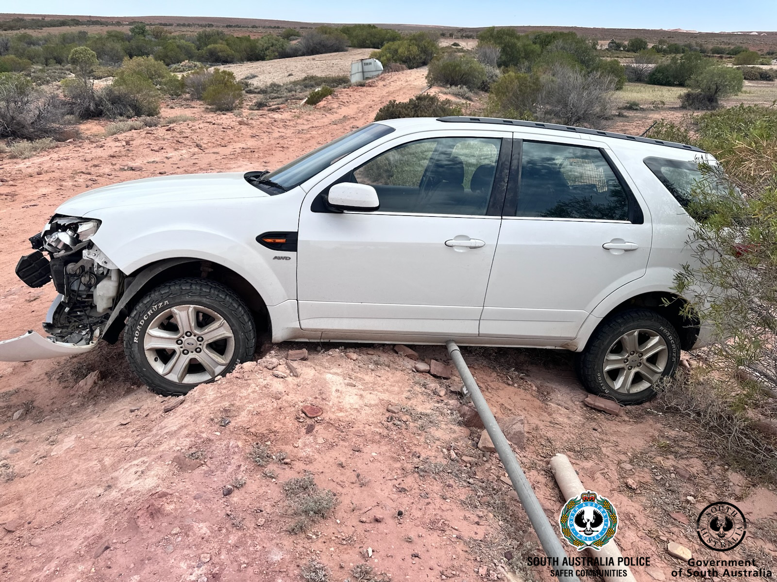 Trisha Graf left the pub with a friend in her white 2012 Ford Territory with the licence plate S254BCX and drove to a home in north-western Andamooka.