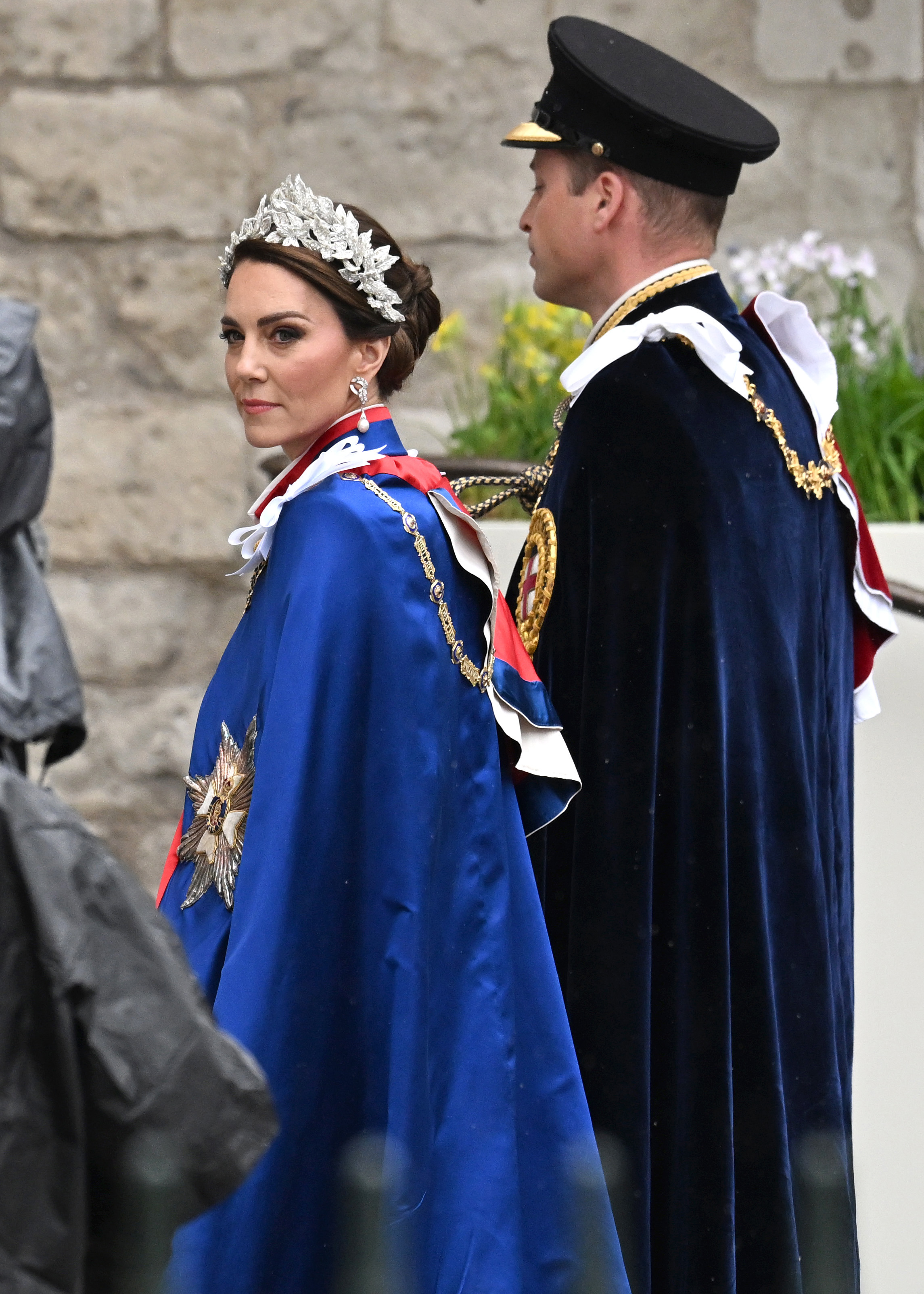 Catherine, Princess of Wales and Prince William, Prince of Wales during the Coronation of King Charles III and Queen Camilla on May 06, 2023 in London, England.