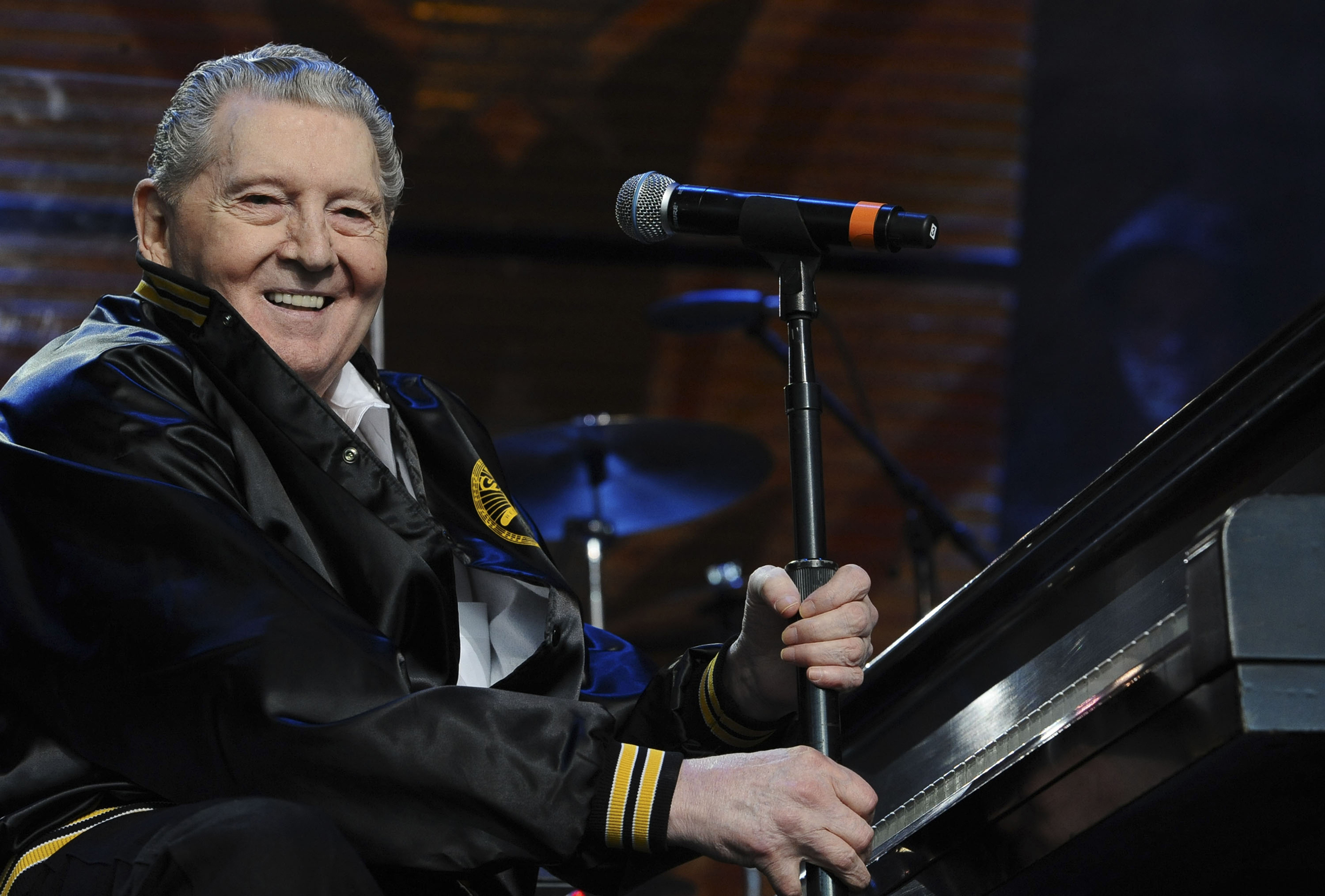 Jerry Lee Lewis performs during Farm Aid on Sept. 20, 2008 in Mansfield, Mass. 