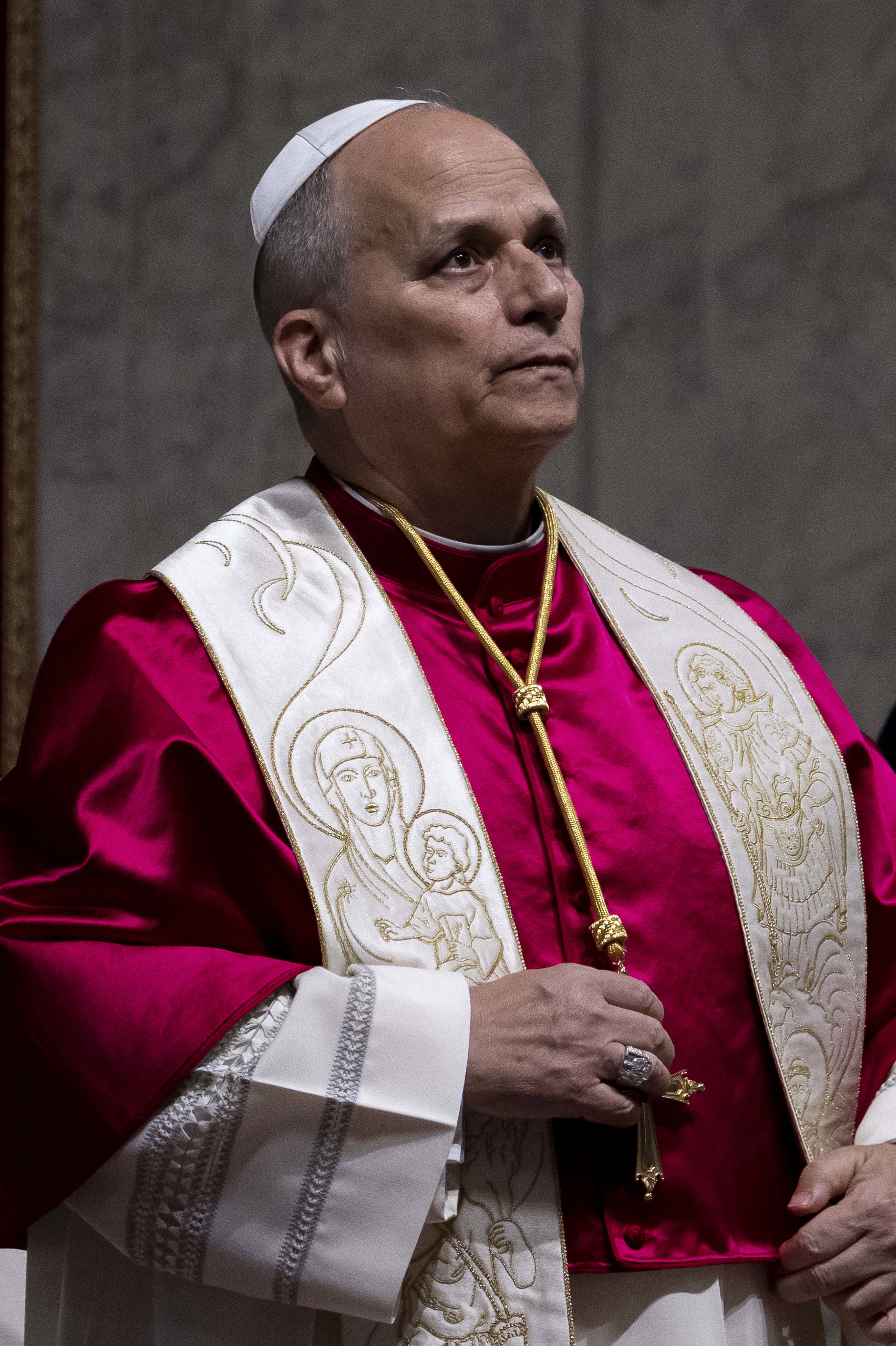  Pope Leo XIV presides over the Prayer Vigil for Peace at St Peter's Basilica, on April 11, 2026 in Vatican City, Vatican. 
