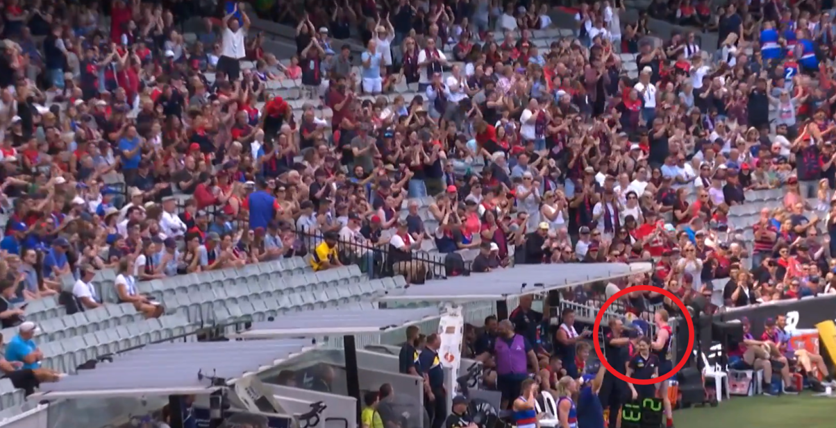 Clayton Oliver recieved a standing ovation from the Melbourne crowd.