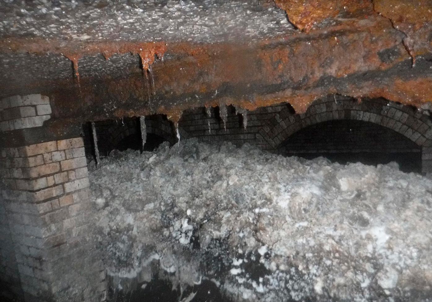 A British official says a giant "fatberg" – a mass of hardened fat, oil and baby wipes measuring 64 metres long – has been found blocking a sewer in southwestern England.