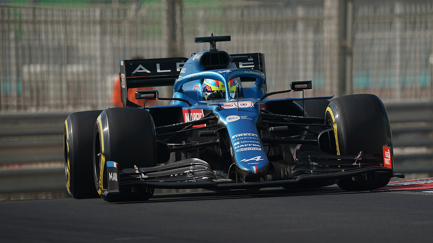 Oscar Piastri in action for Alpine during a test session.