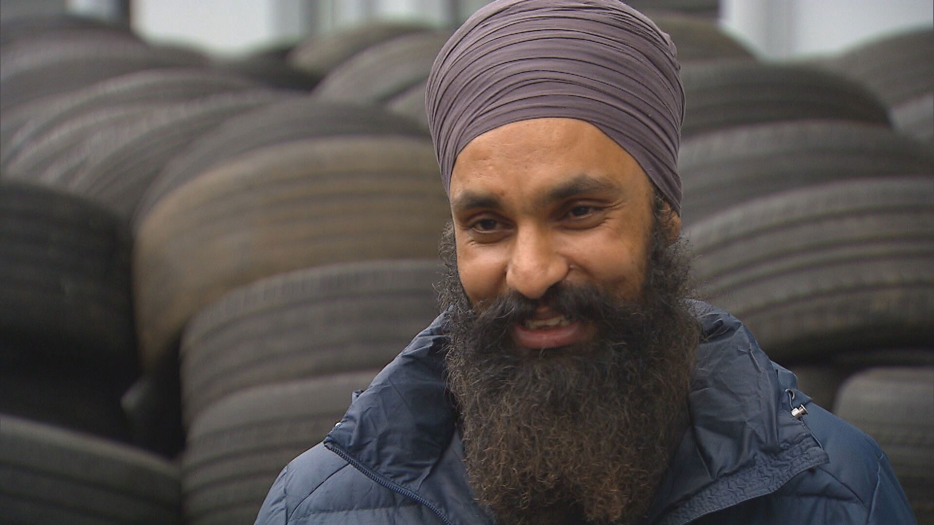 Harjeet Singh Rai found hundreds of used tyres in the driveway of his Blacktown home.
