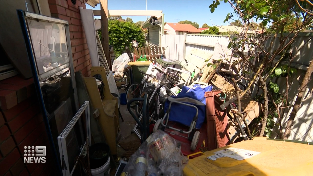 An Adelaide housing trust property has been left in "disgraceful" condition, while thousands of families struggle to find a place to live.