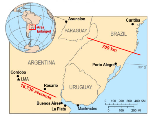 The two lightning flashes were the longest stretching and longest lasting in recorded history.