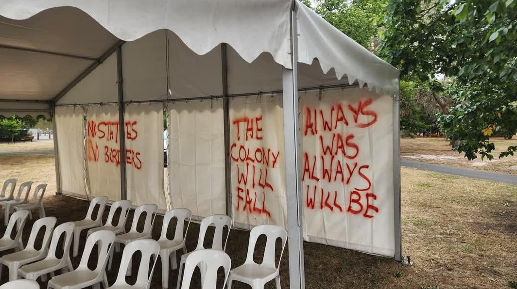 AUS DAY VANDALISM: Multiple statues, along with the location of a citizenship ceremony, have been vandalised in the latest attack ahead of Australia Day. MELBOURNE - 25.01.25 RINGWOOD