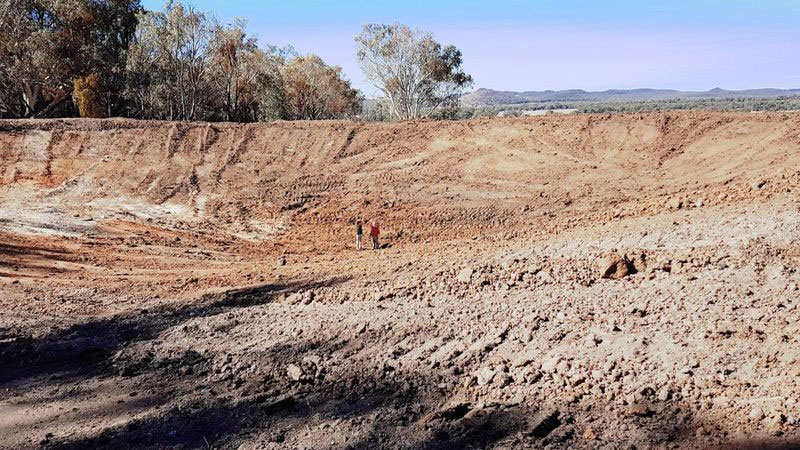 A bone dry dam near Coonabarabran in 2018.