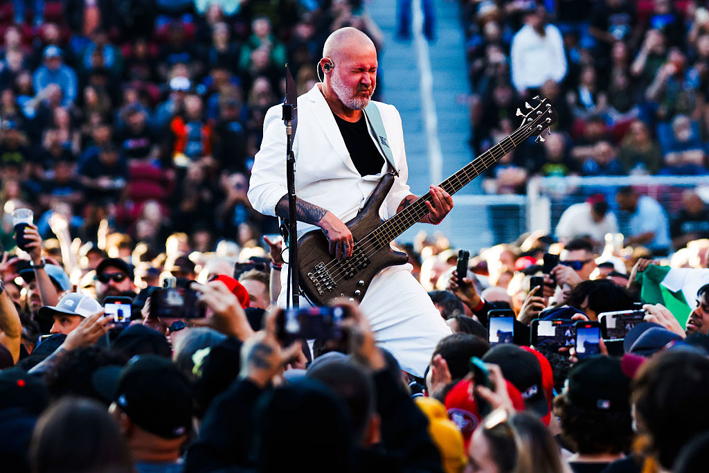 Bassist Sam Rivers of Limp Bizkit performs a show at Levis Stadium in Santa Clara, Calif. on Friday, June 20, 2025.