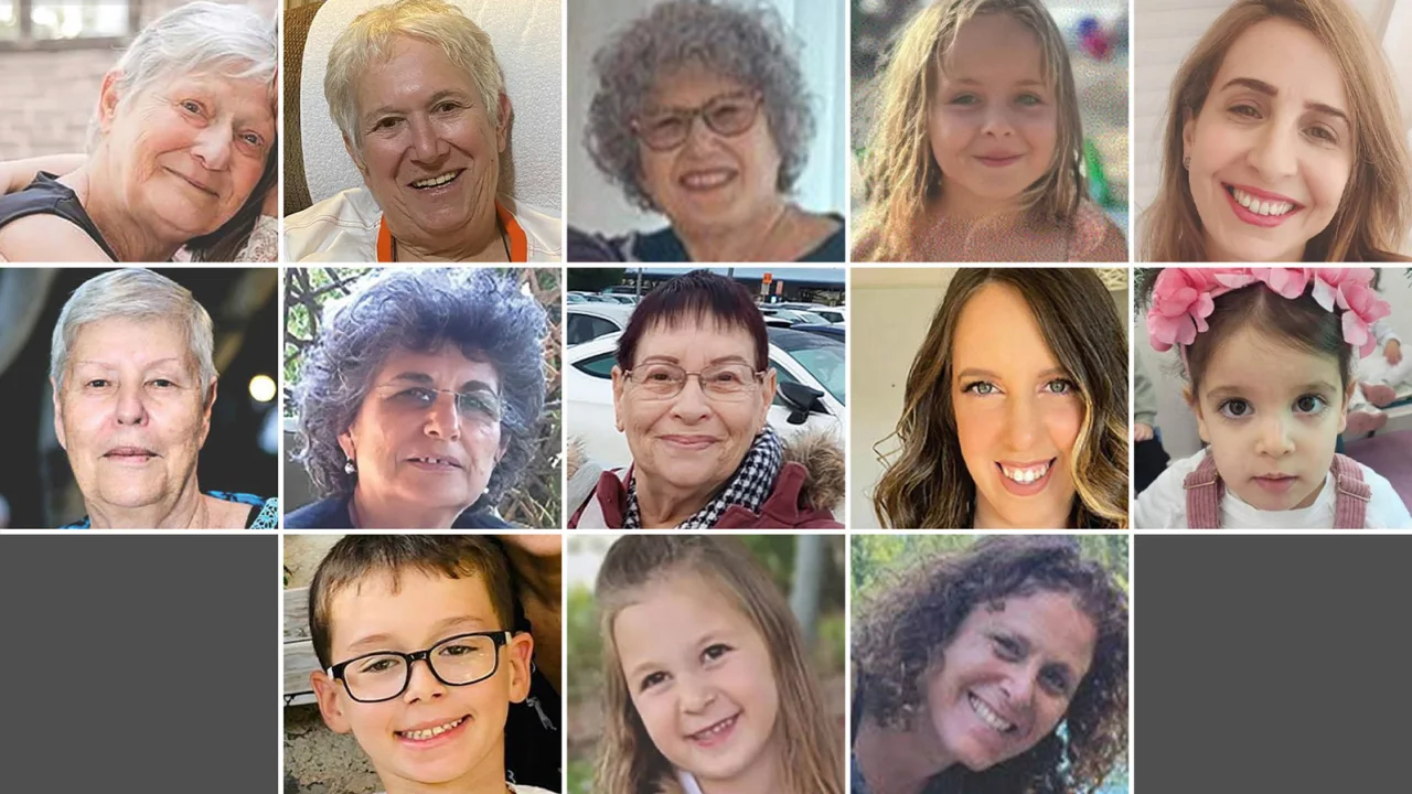 Top row, from left: Yafa Adar, Margalit Moses, Ruth Munder, Emilia Aloni and Daniel Aloni. Middle row, from left: Hana Katzir, Adina Moshe, Channa Peri, Doron Katz Asher and Aviv Asher. Bottom row, from left: Ohad Munder, Raz Asher and Keren Munder.