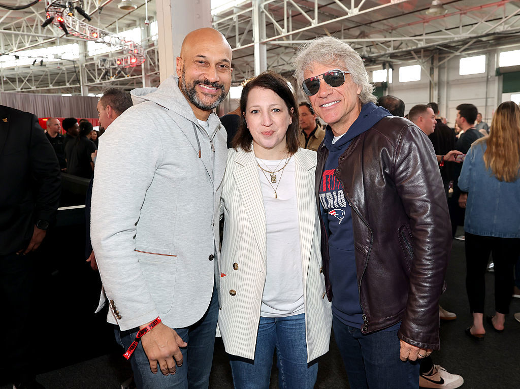 Keegan-Michael Key, Elle Key and Jon Bon Jovi attend the 2026 Fanatics Super Bowl Party at Pier 48 in San Francisco on February 07, 2026 in San Francisco, California.