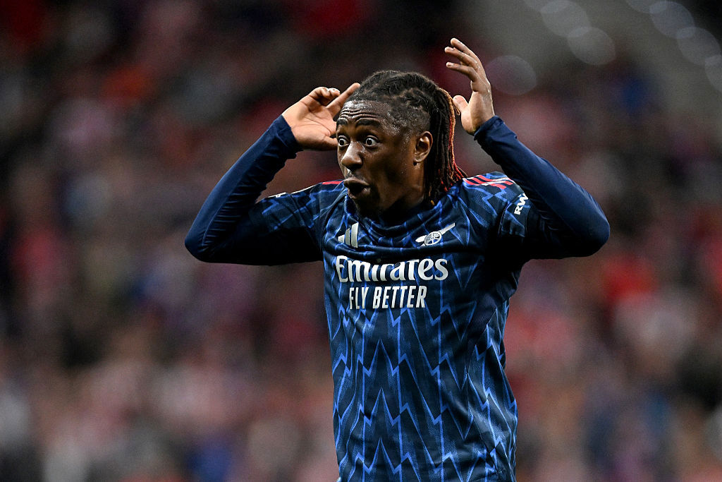 Eberechi Eze of Arsenal reacts.