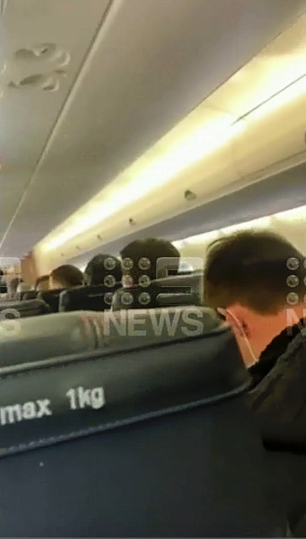 Video from inside the aircraft's cabin has shown the moments of the landing.