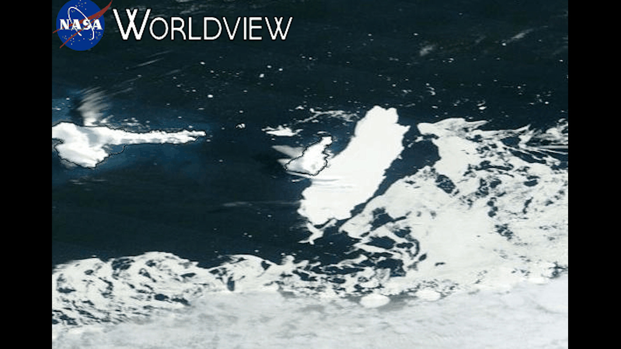 An iceberg has crashed into and bounced off Clarence Island near Antarctica.