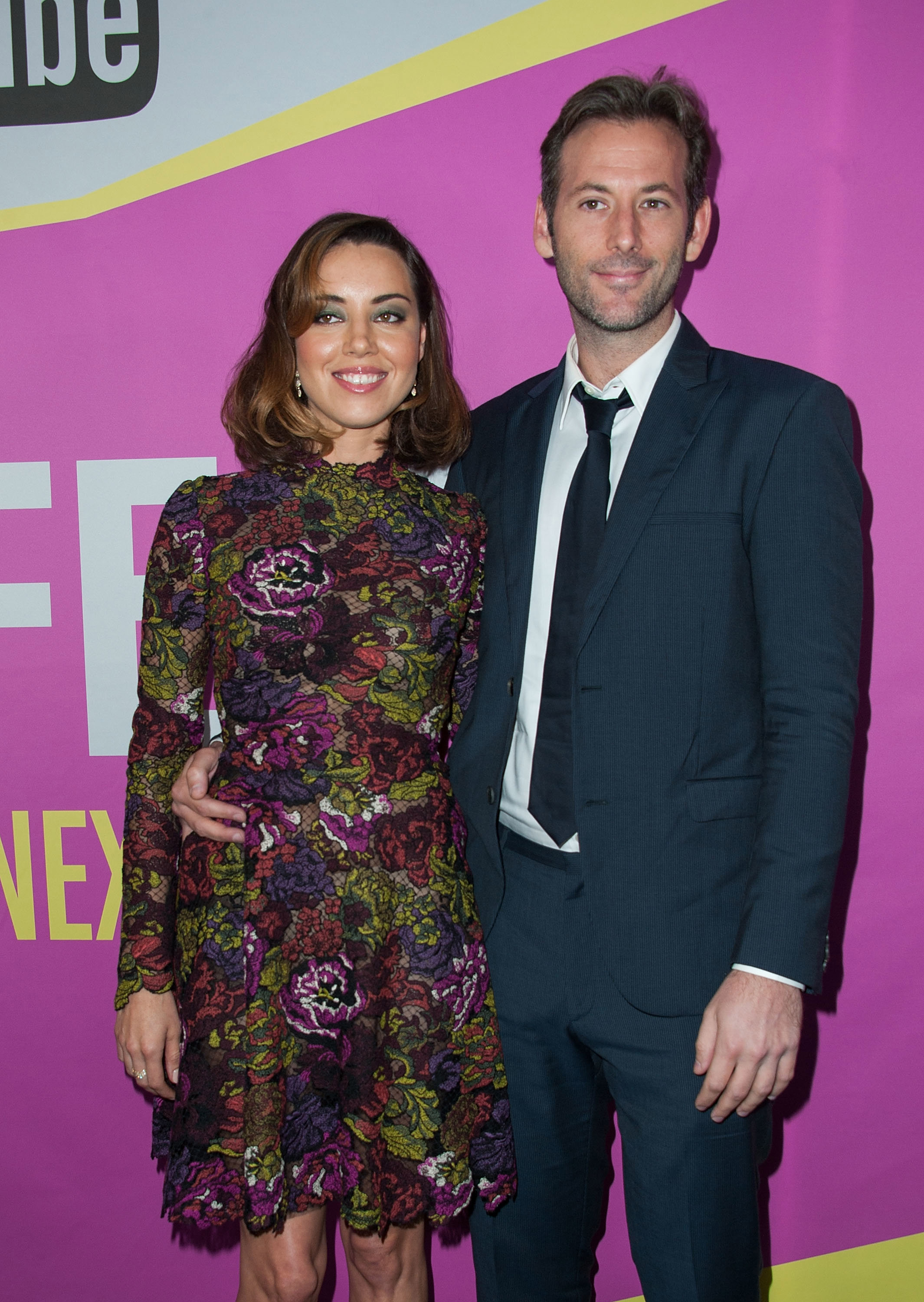 LOS ANGELES, CA - AUGUST 08: Actors Aubrey Plaza (L) and Jeff Baena arrives at Sundance NextFest Film Festival Premiere Of "Life After Beth" at The Theatre At The Ace Hotel on August 8, 2014 in Los Angeles, California. (Photo by Valerie Macon/Getty Images)