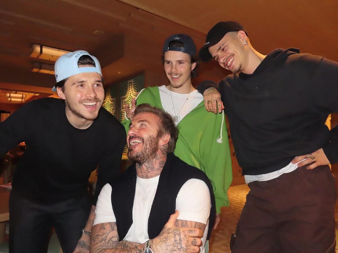 Victoria Beckham shares photos with David and their sons