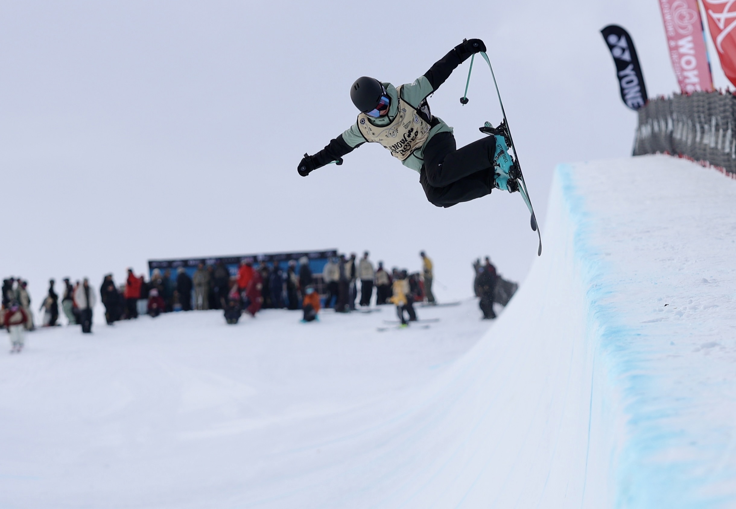 Indra Brown, pictured competing in Calgary, Canada in January 2026, on her way to claiming her maiden World Cup gold medal.