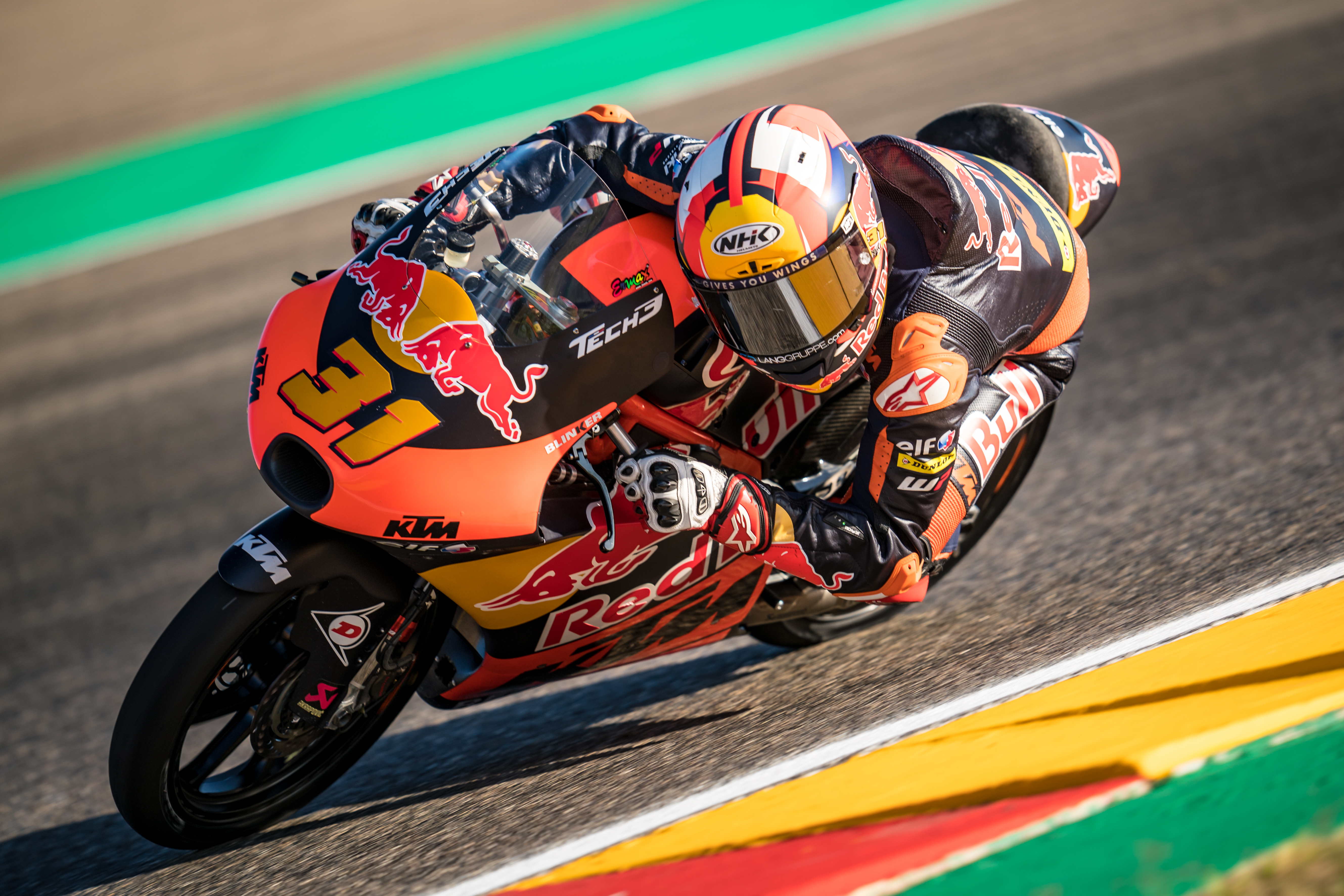 Moto3 rider Adrian Fernandez of Spain and Red Bull KTM Tech 3 rides during the free practice of the MotoGP Gran Premio Animoca Brands de Aragón at Motorland Aragon Circuit on September 16, 2022 in Alcaniz, Spain. (Photo by Steve Wobser/Getty Images)