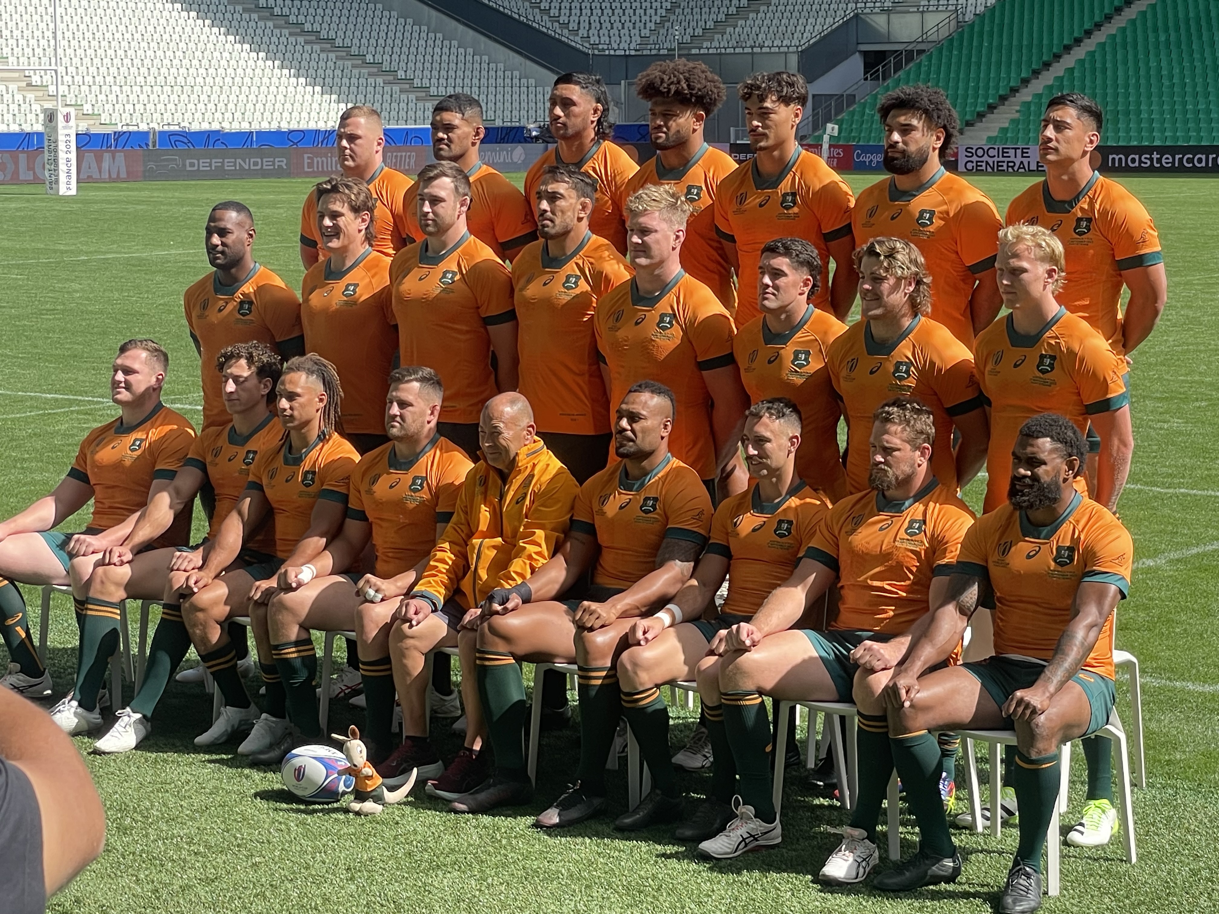 The Wallabies team photo in Saint-Etienne.