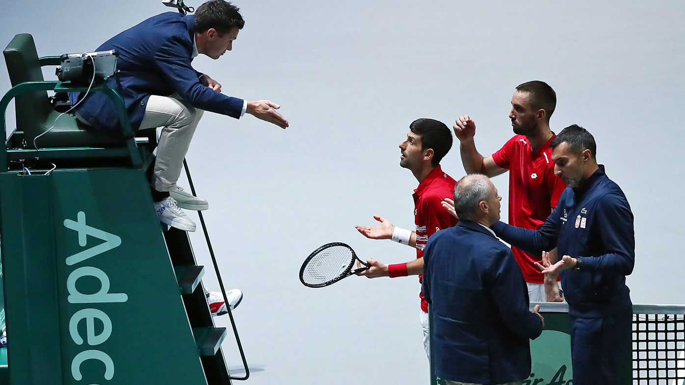 Davis Cup 2019 Serbians blow up at chair umpire in loss to Russia, Great Britain through to semi-finals