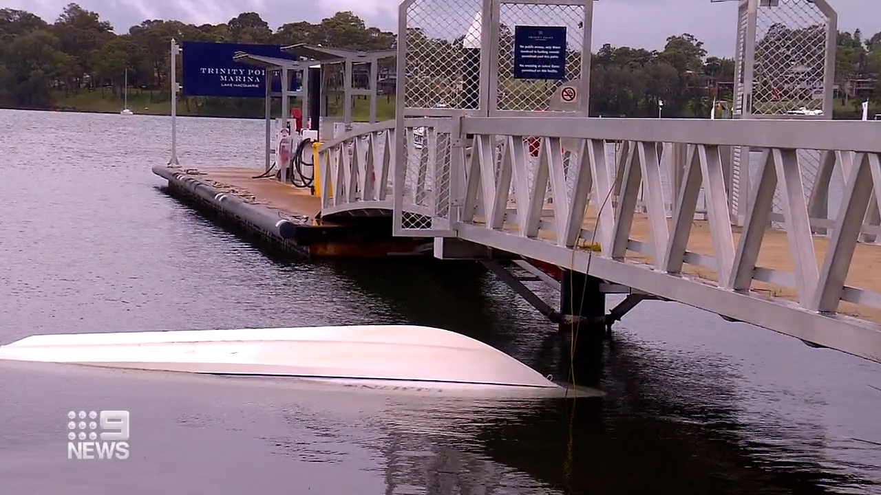 A boat capsized last night in Lake Macquarie with nine people on board.