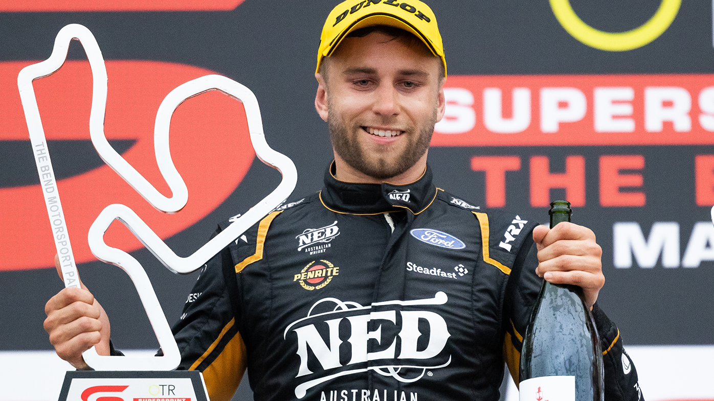 Andre Heimgartner after his win at the Bend Motorsport Park on May 09, 2021.