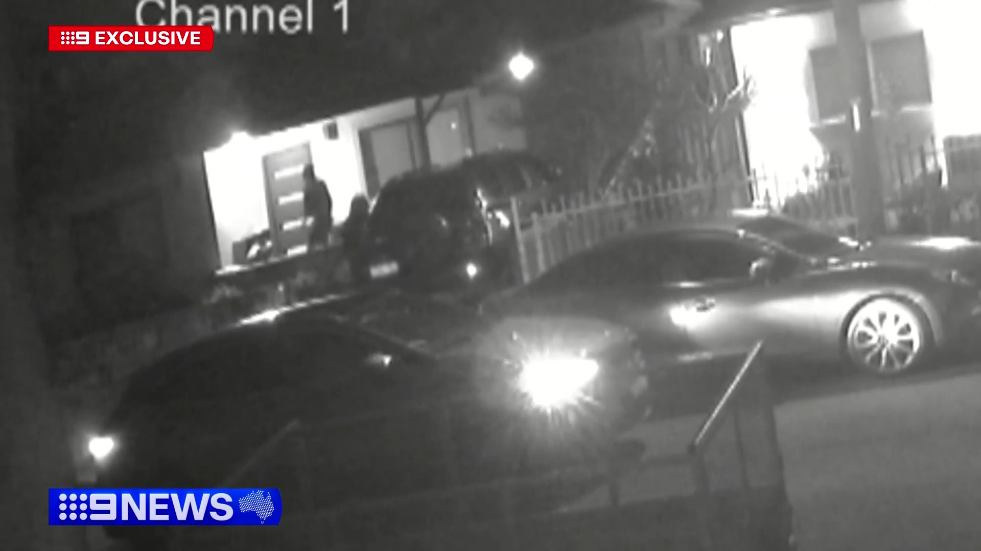 Four men, some as young as 16, were charged after allegedly breaking into a home in Guildford and sparking a chase in a stolen vehicle, which saw a police car struck.